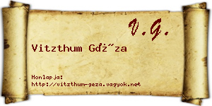 Vitzthum Géza névjegykártya
